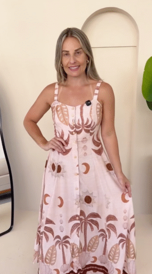 Vestido Coqueiro de botões